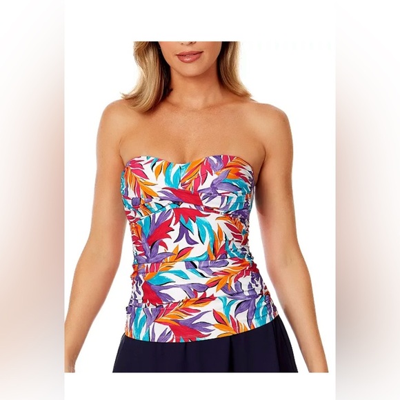 NWT Anne Cole
Women's Twist-Front Bandeau Tankini Top XS - Picture 1 of 2